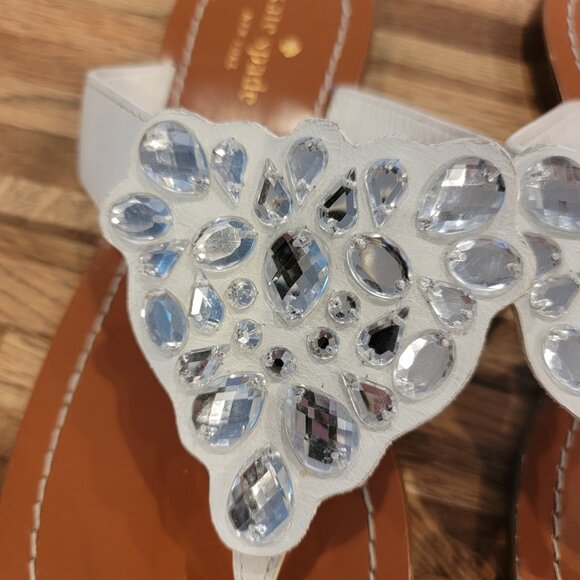 Kate Spade Cora Jeweled Thong Toe Flat Sandals - Picture 3 of 12
